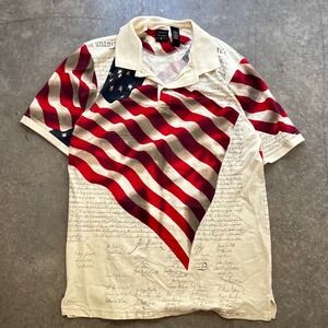 AOP Cotton Traders Sport Polo US Flag Constitution Size XLT